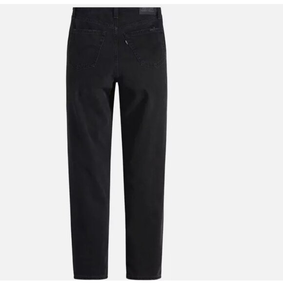 NWT LEVI'S High Waisted Mom Jeans Black Denim Distressed 32X27 - Picture 5 of 12